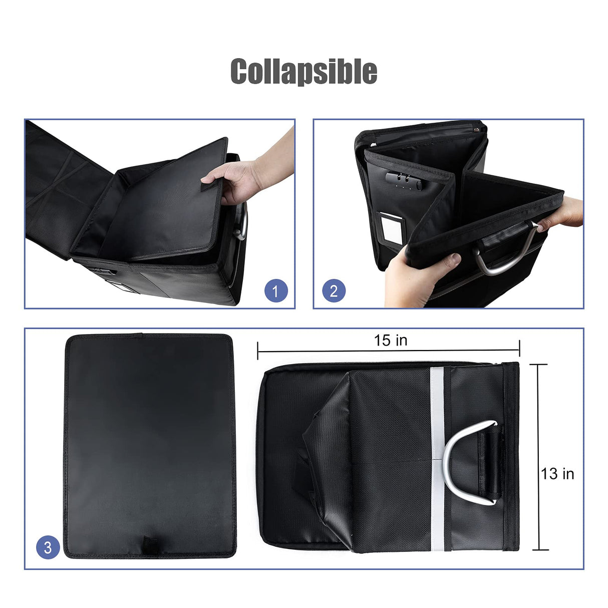 Fireproof Document File Organizer Box, Fireproof Storage Filing Cabinet Box with Lock, Portable Office Safe Box for Hanging Letter/Legal Folder 16.1 x 12.9 x 11in TOMKID