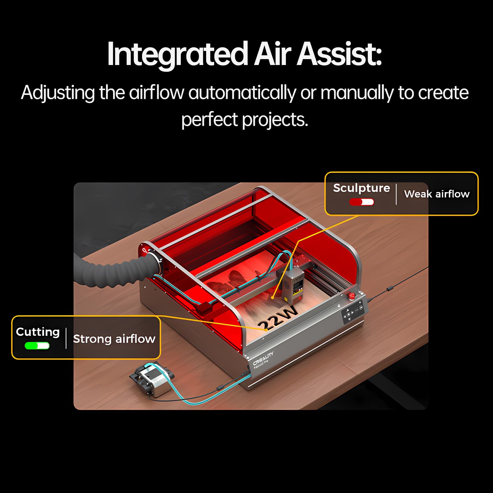 Creality Falcon 2 Pro 40W Enclosed Laser Engraver, All-In-One Laser Engraver and Cutter Machine with Smart Air Assist and Honeycomb Panel for Wood, Acrylic, Leather, with 1.6W Laser Head - WoodArtSupply