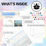 Yezavesu Beach Paint by Numbers Kit for Adults Beginner, Beach Landscape Adult Paint by Number Kits on Canvas Without Frame, DIY Acrylic Painting by Numbers for Home Wall Decor Gift 16x20 Inch Yezavesu