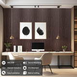 AMZDEPOT Wood Slat Wall Panel, 48'' x 24'' Wood Panels for Wall, 3D Soundproof Wall Panels, Large Acoustic Panels for Interior Ceiling and Wall Decor Noise Reduction, 2 Pack, Walnut AMZDEPOT