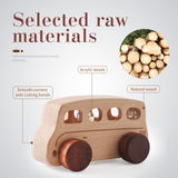 ibwaae Wooden Cars Toys, Montessori Toys for Babies, Baby Toy Cars for Toddlers, Wood Push Truck Vehicle Wooden Baby Toys for Boys Girls ibwaae