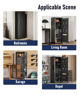 Xyvaly Upgraded Large Gun Safe for 10-14 Rifles - Biometric Fingerprint Access, Removable Shelves & Pistol Storage for Home Security. Xyvaly