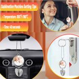 Car Hanging Ornament,Angel Wing Car Rearview Mirror Pendant with Sublimation Blank Pendant Heat Transfer Photo Frame for Automobiles Home Window Christmas Ornaments (Silver-5PC) WoodArtSupply