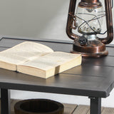 Outsunny 3 Piece Patio Rocking Chair Set, Outdoor Wicker Bistro Set with 2 Cushioned Porch Rockers and 2 Tier Coffee Table for Garden, Porch, Backyard, Dark Blue Outsunny