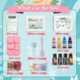 EDSRRDRUS Pink Soap Making Kit for Adults - 2lbs Glycerin Melt & Pour Soap Base, Essential Oils, Dyes, Easter Bunny Egg Flower Molds & Complete Soap Making Supplies EDSRDRUS