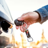 Patelai 10 Pieces Sublimation Blank Keychains Sublimation Metal Blank Bottle Opener Keychains Aluminum Heat Transfer Sublimation Key Rings Customized Sublimation Photos (Round, Rectangle) Patelai