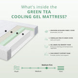 Dyonery Twin Mattress - 6 Inch Green Tea Memory Foam Mattress- Twin Mattress in a Box - CertiPUR-US Certified Fiberglass Free Mattress - Cooling Gel Layer - Medium Firm - 75" x 38" Dyonery