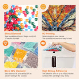 Anuver Diamond Art Butterfly Kit, Flower Diamond Painting Kit for Adults, 5D DIY Full Diamond for Beginners, Gem Craft Painting Home Wall Decoration, 12x12 Inch Anuver