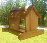 Large Hanging Cedar Wood Bird Feeder WoodArtSupply