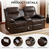 P.H.Furn Recliner Sofa, Reclining Loveseat Sofa with Massage & Heat, Reclining Couch with Side Pockets, Extra Storage, Cup Holders for Living Room P.H.Furn