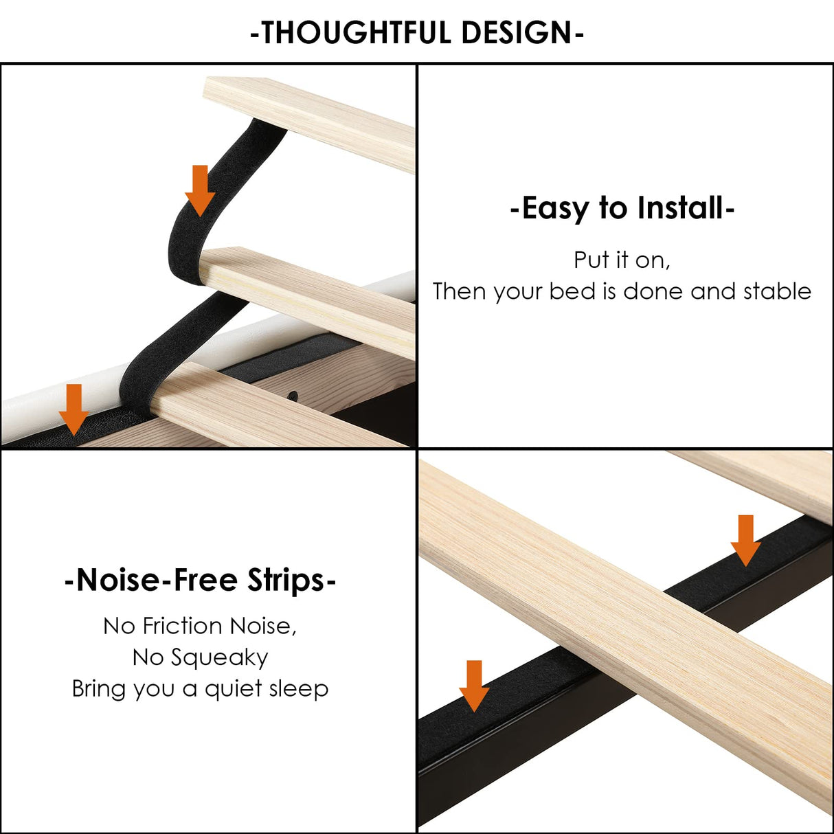 HIFIT Queen Smart LED Upholstered Bed Frame with Adjustable Floral Headboard, Grey HIFIT