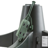 Casafield 360-Degree Rotating Christmas Tree Stand - Adjustable Revolving Base for Up to 7.5 FT Artificial Tree with 3 Built-in Electrical Outlets, Green Casafield