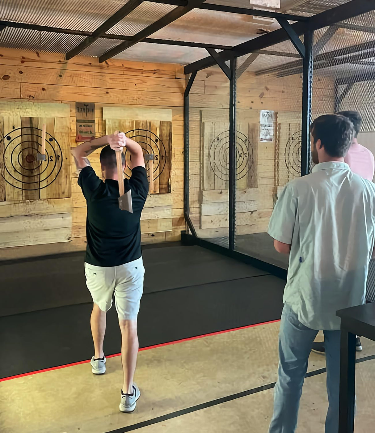 WICING 16" Throwing Axes for Axe Throwing Competitions, 1065 High Manganese Steel and Hickory Wood Handle Throwing Hatchet with Nylon Sheath - 1 Pack WICING