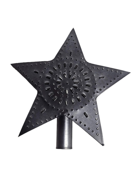 9-Inch Black Tin Star Tree Topper – Rustic Farmhouse Holiday Decoration for Christmas Trees, Vintage Inspired, Country Chic, Festive Décor, Winter Wonderland, Farm Style, Holiday Home Accent SANTA'S HOLIDAY CHRISTMAS WORLD