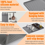 Silicone Grill Mat Compatible with Blackstone, Silicone Griddle Tools Mat with Drip Pad, Spatula Mat for Outdoor Grill Kitchen Counter (Grey) lanlw