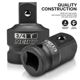 NEIKO 30223A 8 PC Impact Socket Adapter Set, Standard SAE Size, Cr-V Steel, Impact Driver & Wrench Conversion Kit, Locking Impact Socket Adapters & Reducer Set, Ball Detent, 1/4”, 3/8”, 1/2", 3/4”, 1” NEIKO