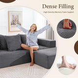INGEROOM 108" Cloud Sectional Couch with L-Shape Chaise, Modular Sofa Memory Foam, Boneless Sofa with Movable Ottoman, Upholstered Couches for Living Room Bedroom, No Assembly Required, Dark Gray INGEROOM