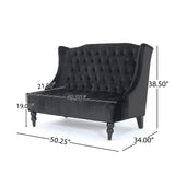 Merax Loveseat Sofa, Classic 2 Seater Couch for Living Room Bedroom Office, Black Merax