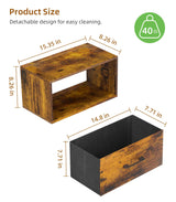 Adowes Floating Nightstand Shelf with Drawer, Wall Mounted Nightstand, Floating Drawer for Wall, Small Nightstand with Drawer, Floating Bedside Shelf for Bedroom, Rustic Brown Adowes