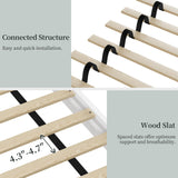 Yaheetech Wood Bed, Rubber Wood Platform Bed Frame with Headboard/Wood Slats, Farmhouse Style, No Box Spring Needed, Mattress Foundation, Noise-Free, Easy Assembly, Queen Size, White Yaheetech