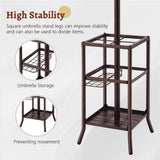 FAVOOSTY Coat Rack Freestanding,Coat Rack Stand with Umbrella Holder,Metal Coat Rack with 12 Hooks,Tree Clothes Hat for Entryway,Hallway,Living Room,Bedroom, Office To Hang Clothes-Brown FAVOOSTY