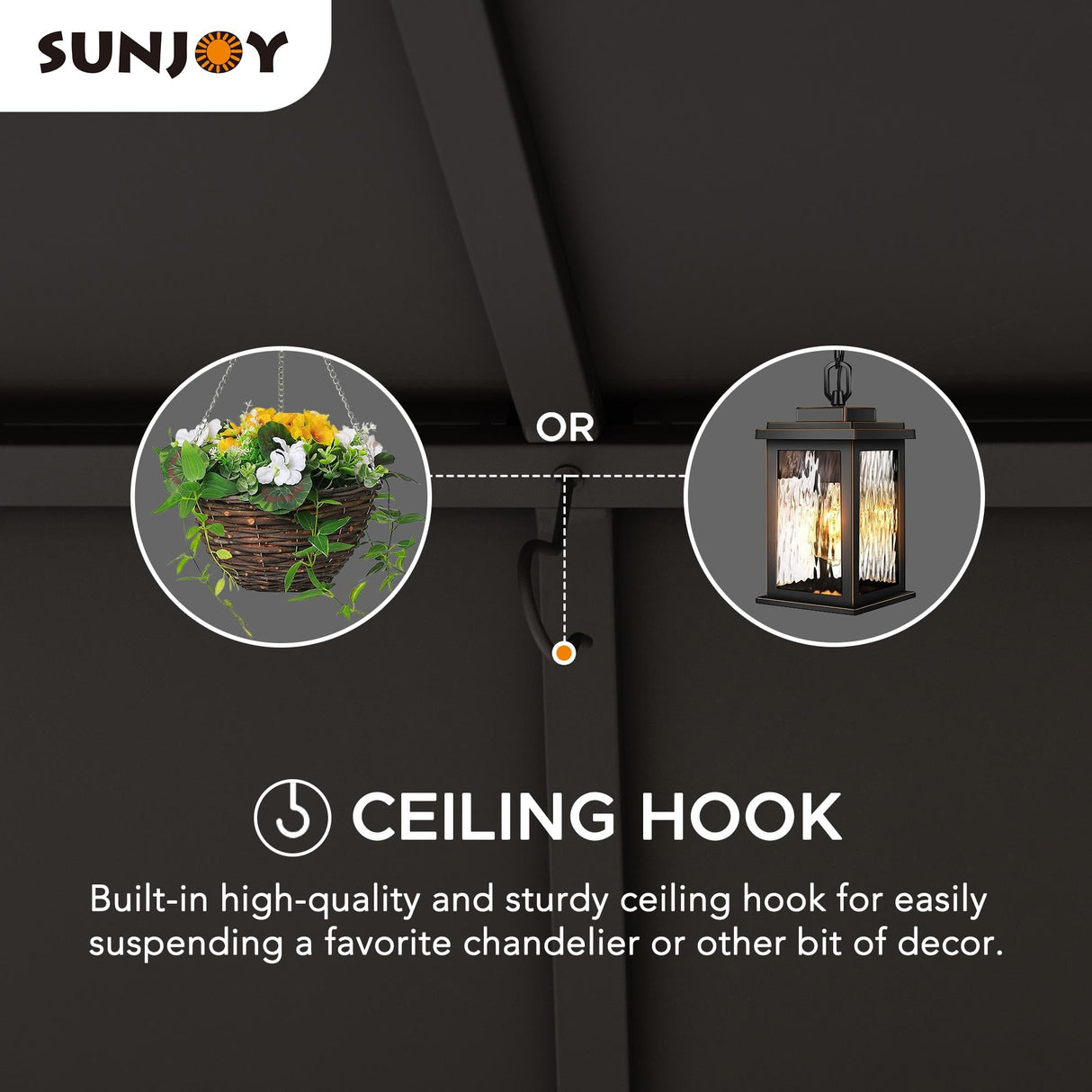 Sunjoy Hardtop Gazebo 12 x 16 ft. Outdoor Gazebo, Heavy Duty Steel Frame Gazebo, Double Tiered Metal Gazebo with Ceiling Hook and Removable Netting Sidewalls, Brown Sunjoy