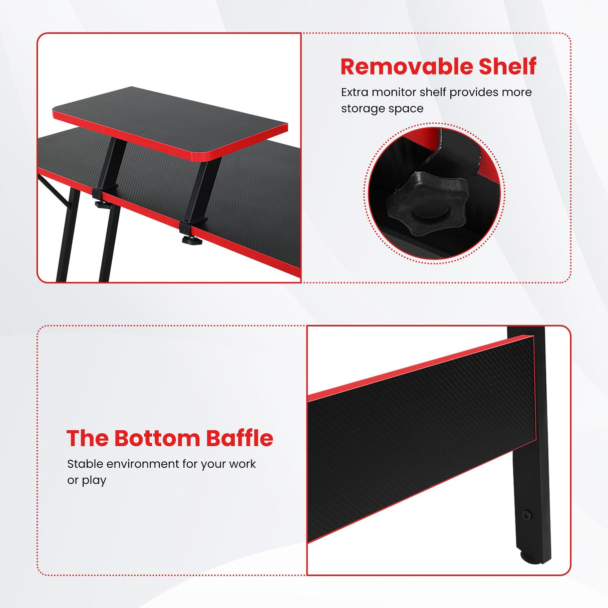 Pazidom L Shaped Gaming Desk, 50 inch Corner Desk, Office Computer Desk with Large Monitor Stand for Home Office Sturdy Writing Workstation, Easy to Assemble, Black Pazidom