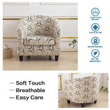 NILUOH Club Chair Covers 2-Piece Stretch Tub Chair Cover Printed Round Barrel Chair Slipcovers Non Slip Armchair Covers Couch Covers with Elastic Bottom for Bar Counter Living Room,Color 23 NILUOH