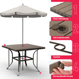 Pamapic 5 Piece Patio Dining Set for 4,Outdoor Wicker Furniture Set for Backyard Garden Deck Poolside with 4 Cushions Swivel Rocker Chairs,Square Plastic-Wood Table Top, Removable Cushions(Beige) Pamapic