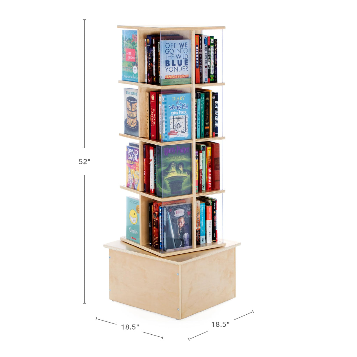Guidecraft Floor Standing Rotating Book Display: 360 Degrees Multi-Functional Books Organizer, Storage Display Rack Floor Shelves, Perfect for Home Office Living Room Study and Libraries Guidecraft