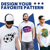 Handepo 6-Pack Men's White Polyester Sublimation Blank T-Shirts, Short Sleeve Crew Neck, Size L for Printing Handepo