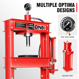 DNA MOTORING 30 Ton Air Hydraulic Shop Press with Plates, H-Frame Garage Floor Press, 30T / 66139lbs, Adjustable Working Table Height, TOOLS-00292, Red DNA MOTORING