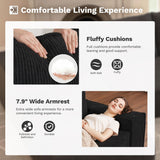 ovios Modular Sectional Sofa Couch, L-Shaped Minimalist Couches with 2 Ottomans Chaise, Comfy Deep Seat Cloud Plush Corduroy Living Room Sofas Set, 6 Seat Large Cushions, Black ovios