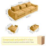 MAXMAXX 102" Modular Sectional Cloud Sofa,4-in-1 Folding Convertible Sofa Bed, Floor Boneless Couch, Modular Cushion Couch,Suitable for Living Room,Bedroom and Recreation Room(Yellow) MAXMXX