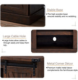 EDYO LIVING Farmhouse TV Stand for 65 Inch TV, Wood TV Stand with Sliding Barn Door, Entertainment Center with Storage Cabinet, Rustic Media Console for Living Room Bedroom, Espresso EDYO LIVING
