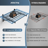 Jusgym 4 Pack Heavy Duty Garage Wall Shelving Set (2x3ft), Wall Mounted Garage Shelves 1000lbs Capacity, 24"x72" Shelf Storage Rack Floating Shelves, Black Jusgym