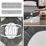 BEDLORE Waterproof Mattress Protector, King Size Mattress Pad with Deep Pocket 6"-18" Depth, Soft Noiseless Dirt-Proof Bed Mattress Cover Washable for Home, Bedroom, Hotel (Gray) BEDLORE