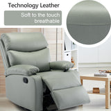 Cooexult Swivel Rocker Recliner Chair, Rocking Recliner Chair with Microfiber Leather, Small Manual Recliner Chair for Living Room, Nursery, Bedroom, RV, Green Cooexult