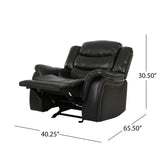 Christopher Knight Home GDFStudio Great Deal Furniture Merit Black Leather Recliner/Glider Chair GDFStudio