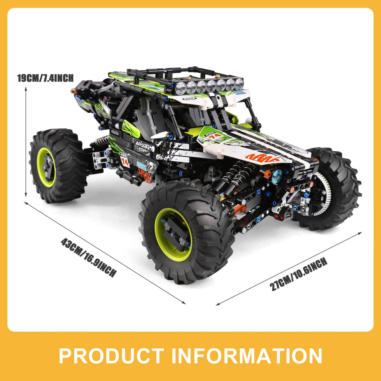 Mould King 18002 RC Climbing Car Building Kits for Boys, 1879 Pieces MOC Building Blocks 4X4 Off-Road Truck Model Sets, Stem Remote Control Car Bricks Toys for Kids Mould King
