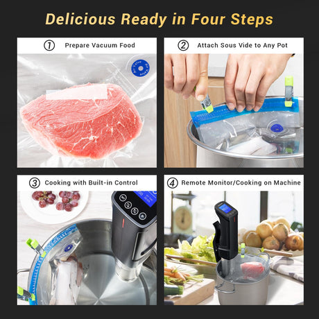 Inkbird WIFI Sous Vide Machine ISV-100W, 1000 Watts Sous-Vide Cooker Immersion Circulator with 14 Preset Recipes on APP & Calibration Function, Thermal Immersion, Fast-Heating with Timer |Best Gift Inkbird