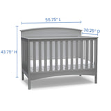 Delta Children Archer Solid Panel 4-in-1 Convertible Baby Crib - Greenguard Gold Certified, Grey Delta Children