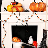 160 Pieces Wood Bead for Craft Halloween Natural Wooden Beads Rustic Farmhouse Handmade Polished Spacer Boho Bead Colorful Bead for Halloween Garlands DIY (Stylish Colors) Jetec