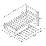 TOLEAD Daybed with Trundle, Twin Size Pull Out Bed, Solid Wood Extendable Day Bed with Trundle, Include Slat Support (Natural, Trundle) TOLEAD