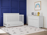 Graco Hadley 5-in-1 Convertible Crib with Drawer (White) – GREENGUARD Gold Certified, Crib with Drawer Combo, Full-Size Nursery Storage Drawer, Converts to Toddler Bed, Daybed Graco