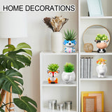 Hushee 12 Sets DIY Ceramic Succulent Pots Ready to Paint Animal Planters Unpainted Plant Flower Pots Bulk with Drainage Hole and Bisque Paint for Kids Adults Craft Christmas Hushee