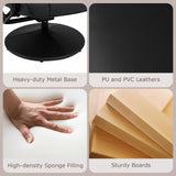 Giantex Recliner Chair with Ottoman, 360° Swivel Faux Leather Reclining Chair w/Adjustable Backrest, Footrest, Sturdy Metal Base, Upholstered Armchair for Living Room Bedroom Study, Office, Black Giantex