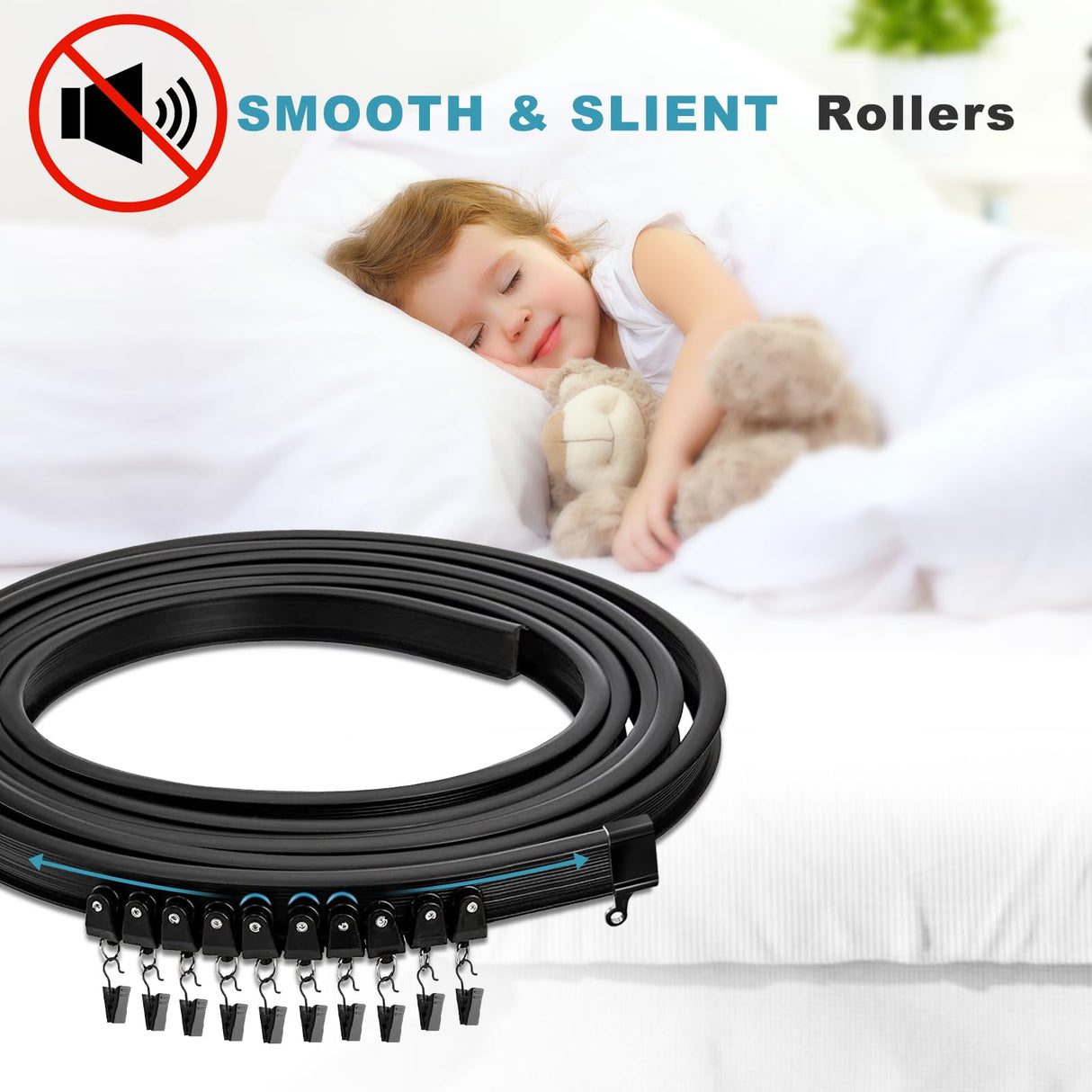 Flexible Curtain Track, 20Ft Ceiling Track for Curtains, Bendable Wall Mount Heavy Duty Drop Sliding Track System, Room Divider, Curved Curtain Rails for RV Shower KOLAKO