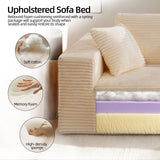 Single Cloud Sofa, Giant Bean Bag Chair with High Backrest & Wider Armrest, Foam Boneless Couch for Small Spaces, Comfy Furry Sofas with Pillows for Living Room, Bedroom, Apartment, Dorm, Office Sonovafurn