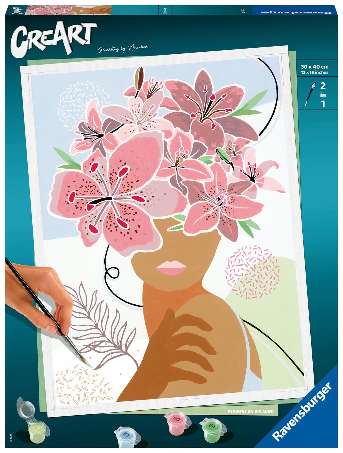 Ravensburger Flowers on My Mind Paint by Numbers Kit for Adults - 20275 - Painting Arts and Crafts for Ages 12 and Up Ravensburger